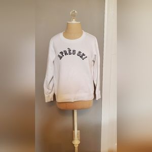 Apres Ski ⛷️🥂 JCrew White Sweatshirt Size Small